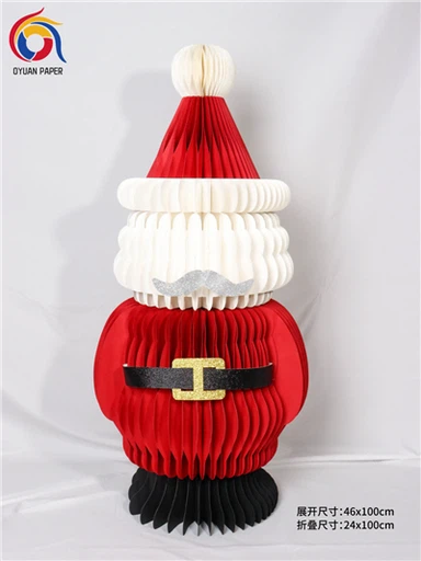 High Quality Customized Recycled Paper Honeycomb Christmas Bauble Paper Tree Festival Decoration From China Factory
